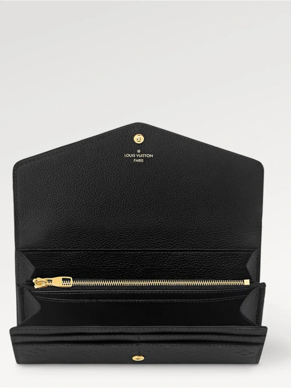 Louis Vuitton Sarah wallet Black Monogram empreinte leather